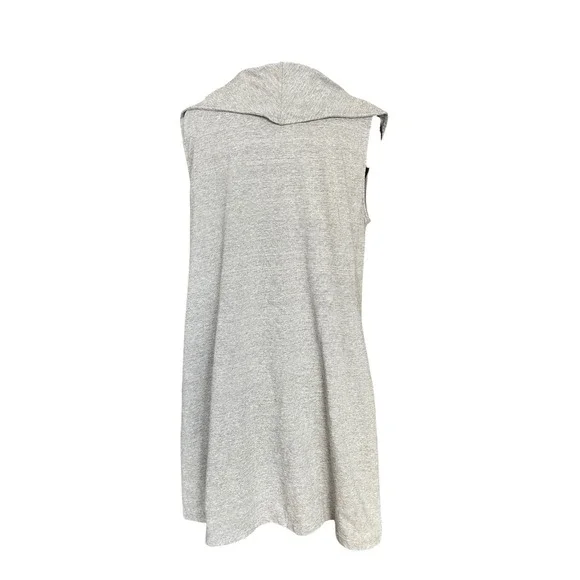 Neon Buddha 100% Cotton Gray Cowl Neck Sleeveless Tunic Dress Pockets Size M - Picture 2 of 6